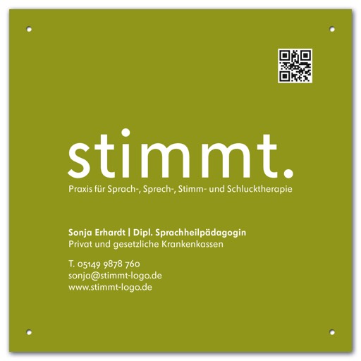 stimmt Außenschild